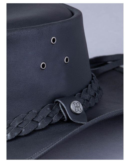 Lakeland Leather Blue Outback Iii Australian Style Hat
