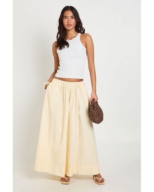 Boohoo Natural Poplin Volume Maxi Skirt
