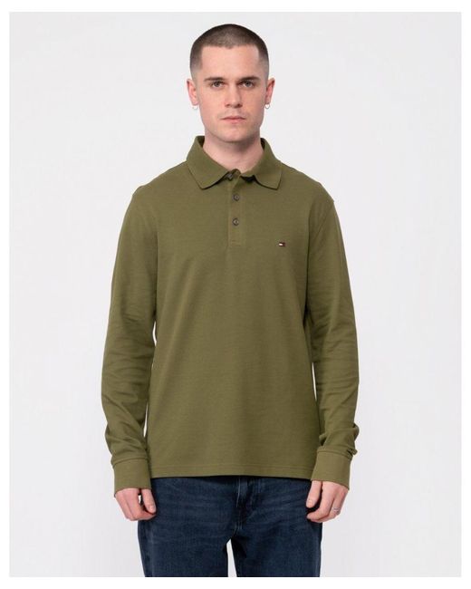 Tommy Hilfiger Green 1985 Long Sleeve Slim Fit Polo for men