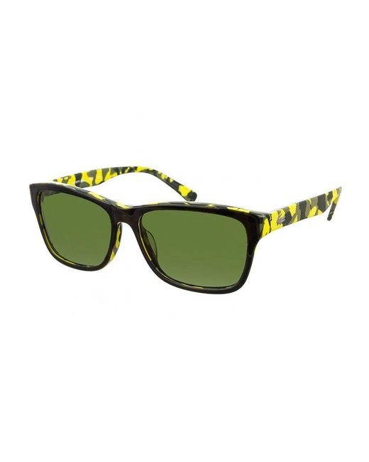 Lacoste Green Acetate Sunglasses With Rectangular Shape L683S