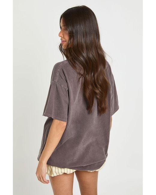Boohoo Brown Paradise Beach Printed T-Shirt
