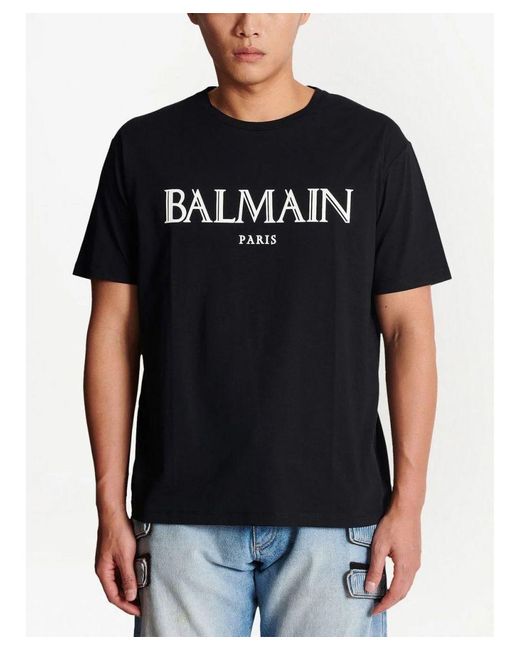 Balmain Blaming Oversized T-shirt Met Rubberen Roman -logo Zwart in het Black voor heren
