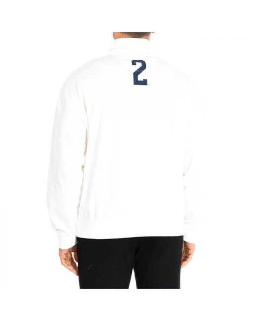 La Martina White Tmf600-Fp220 Zip-Up Sweatshirt for men