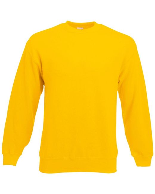 Fruit Of The Loom Yellow Set-In Belcoro Yarn Sweatshirt for men