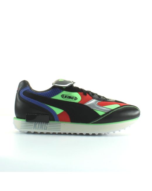 PUMA Green Future Rider King Synthetic Lace Up Trainers 374459 01 for men