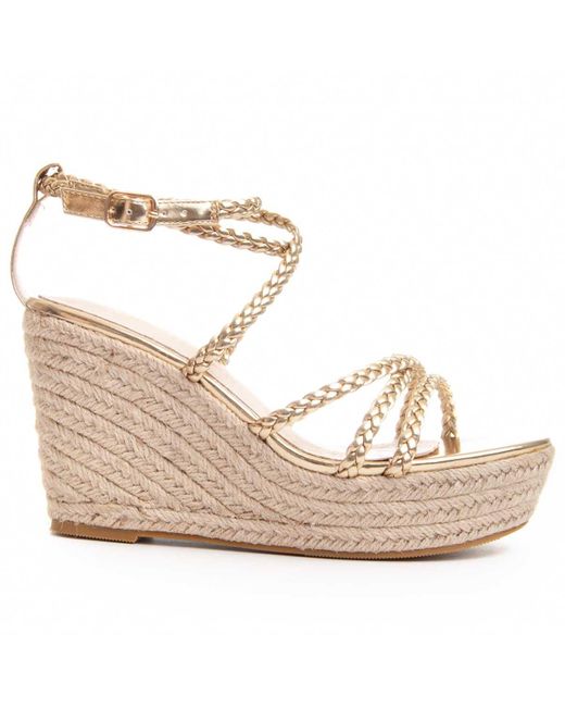 Montevita Metallic Wedge Sparto Sandale Wesparto6