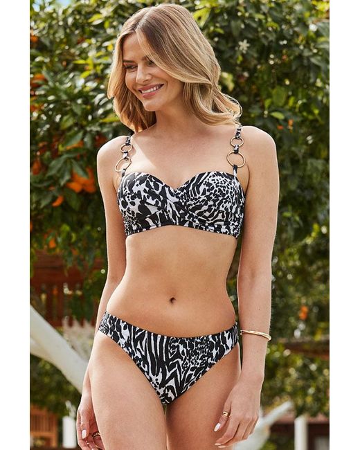 Sosandar Green Animal Print Hipster Bikini Bottoms