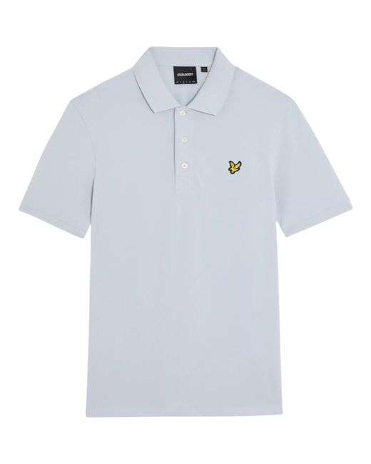 Lyle & Scott Blue Polo Shirt Short Sleeve Summer Golf Tee Cotton Jersey Sports for men