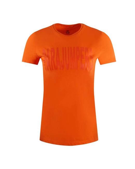 Parajumpers Orange Fede Brand Logo T-Shirt