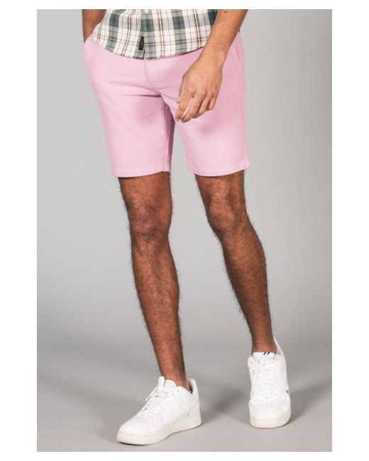 Tokyo Laundry Pink Cotton Chino-Style Shorts for men
