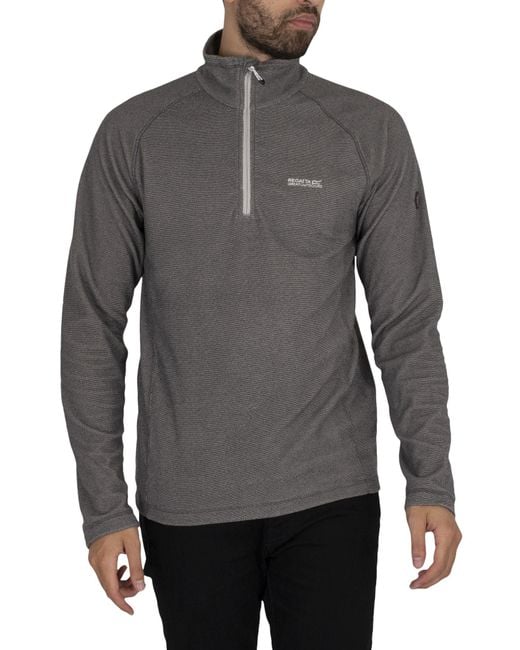 Regatta Gray Montes Lightweight Half Zip Mini Stripe Sweatshirt for men