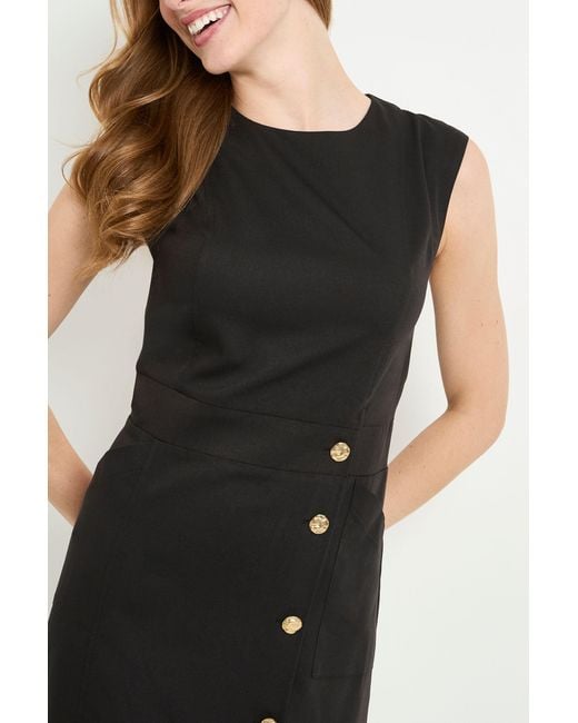 PRINCIPLES Black Button Detail Utility Midi Dress