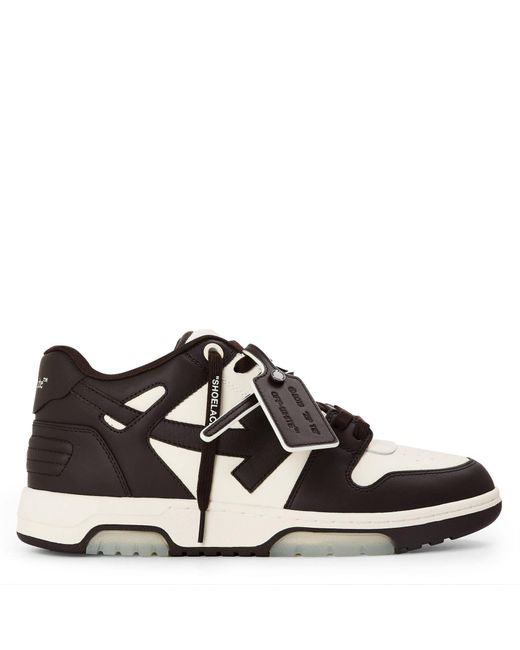 Off-White c/o Virgil Abloh Black Off Out Of Office Classic Trainers, Trademark Branding for men