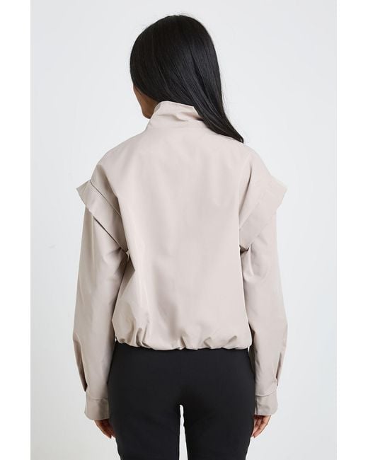 Boohoo Natural Shoulder Detail Funnel Neck Jacket