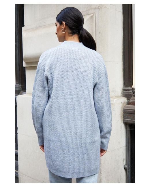 Light blue cable knit cardigan cheap