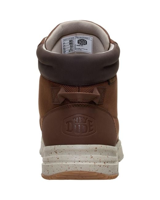 HeyDude Brown Heydude Bradley Ii Waterproof Polyurethane Downtown/Multi Ankle Boots Pu for men