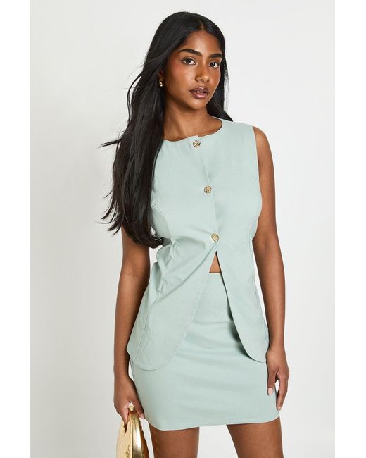 Boohoo Green Bengaline Button 2