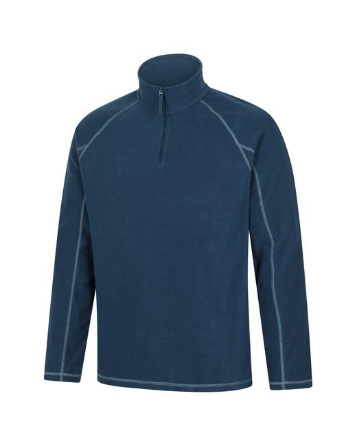 Mountain Warehouse Blue 'Ashbourne' Fleece Jacket Half Zip Mid Layer Sweater for men