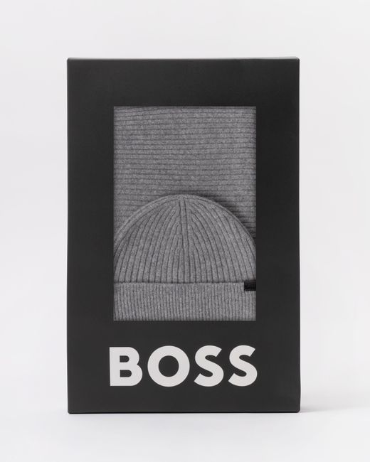 Boss Black Uboldi Scarf & Beanie Set Set for men