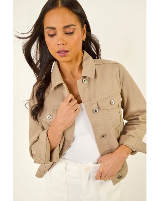 Roman Natural Petite Bleached Denim Jacket
