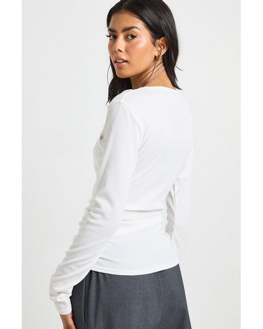 Boohoo White Vest Double Layer Long Sleeve Top