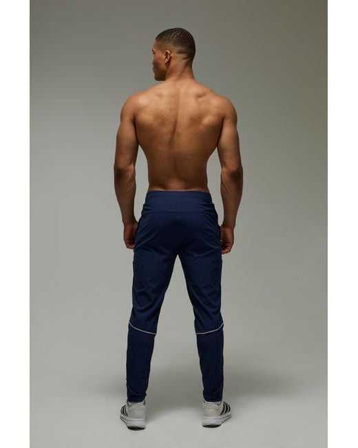 BoohooMAN Blue Active Running Vent Tapered Jogger for men