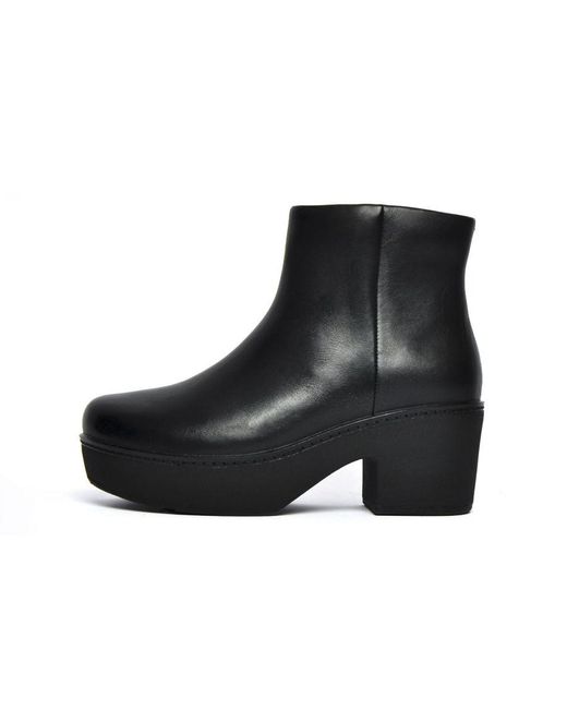 Fitflop Black Pilar Leather Ankle Boots