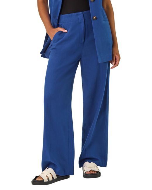 Roman Blue Smart Twill Wide Leg Pocket Trouser