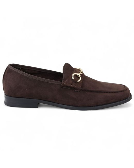 Infinity Leather Brown Suede Moccasin Lined Loafers Faux Leather for men