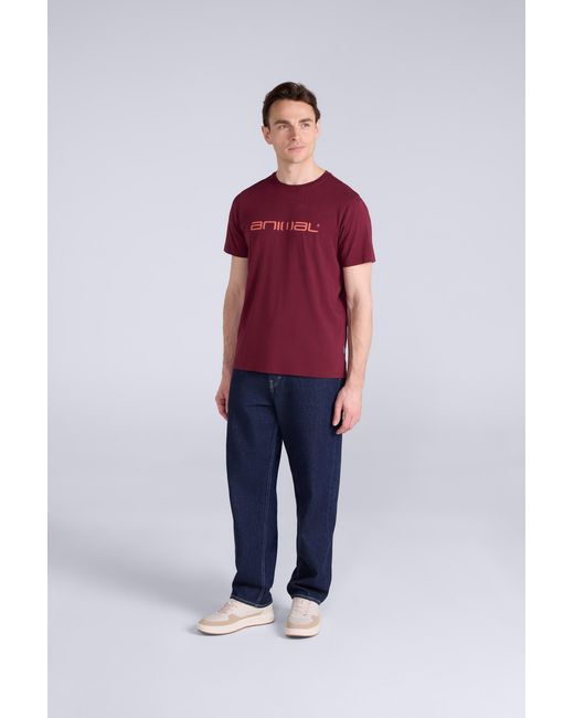 Mountain Warehouse Red 'Classico' Cotton T-Shirt Short Sleeve Breathable Casual Summer Tee for men