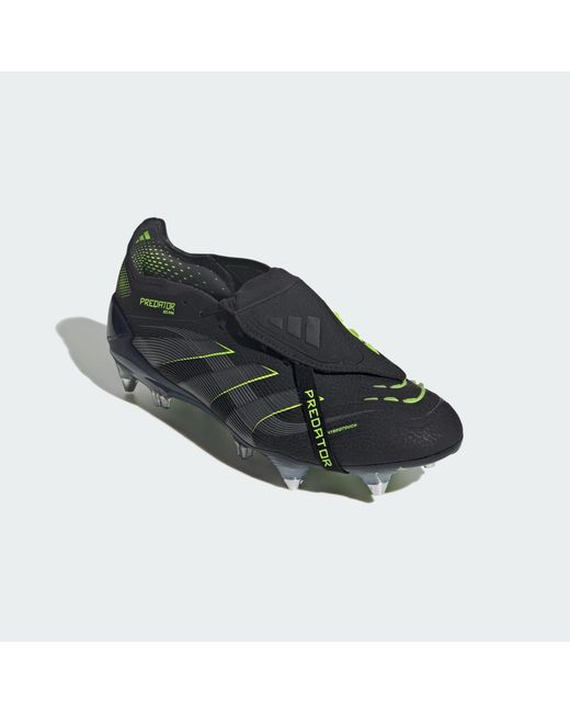 Adidas Originals Black Predator Elite Fold-Over Tongue Soft Ground Boots
