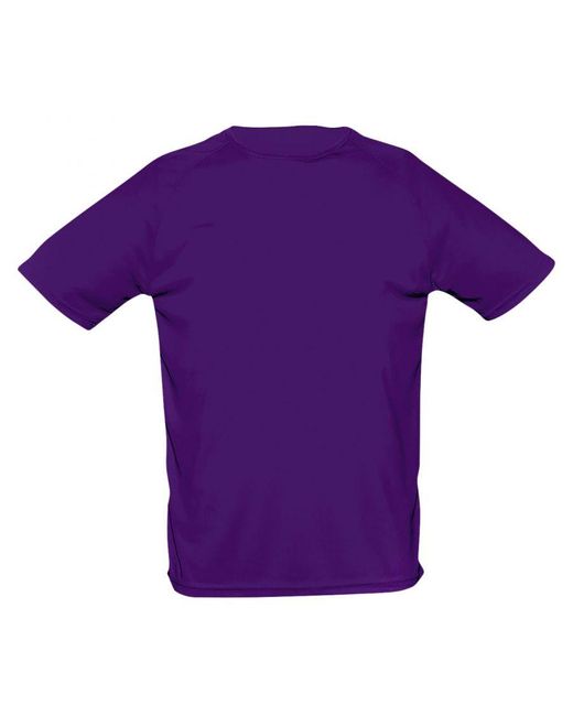 Sol's Purple Sporty Short Sleeve Performance T-Shirt (Dark) for men