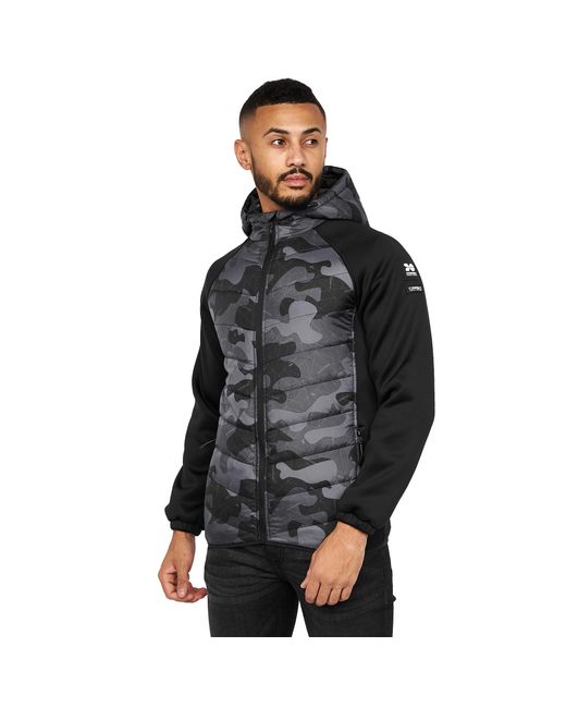 Crosshatch Jamilar Jacket (donkere Camo) in het Black voor heren
