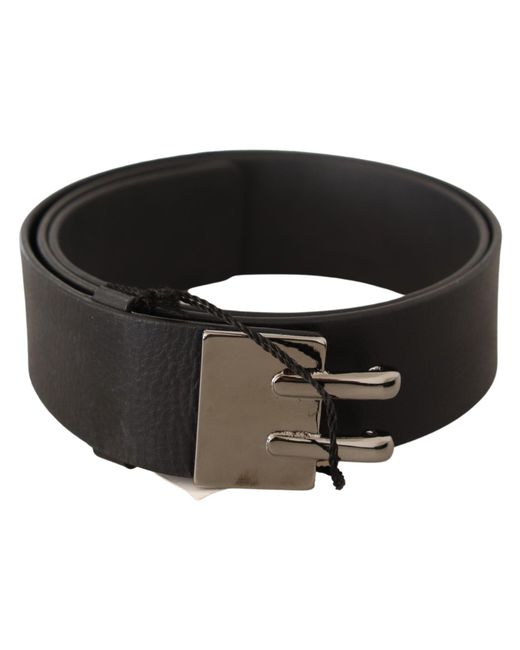 CoSTUME NATIONAL Black Leather Buckle Waist Belt
