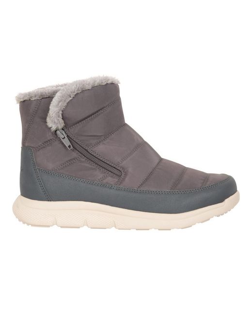 Mountain Warehouse Gray Ladies Boston Fleece Lined Snow Boots