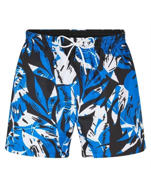 Boss Blue Piranha All-Over Print Swim Shorts (Bright) for men
