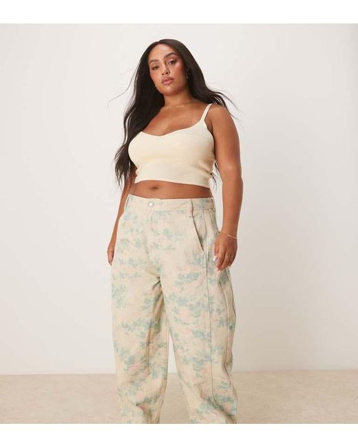 ASOS Natural Design Seamed Barrel Trouser