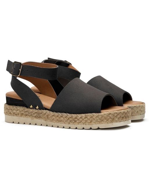 V.Gan Black Vegan Dragon Espadrille Sandals
