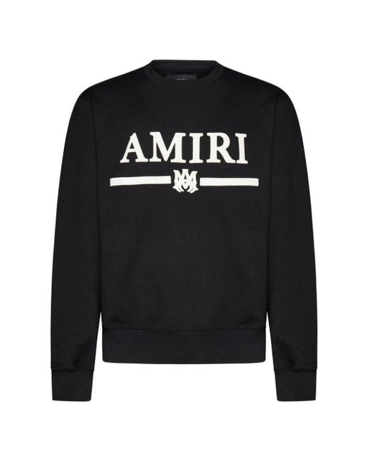 Amiri Ma Bar Appique Logo Zwart Sweatshirt in het Black voor heren