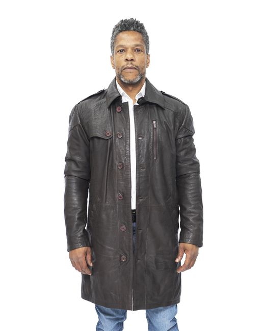 Infinity Leather Gray Trench Coat-Hamburg for men