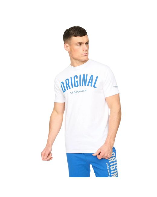 Crosshatch White Kensby T-Shirt Cotton for men