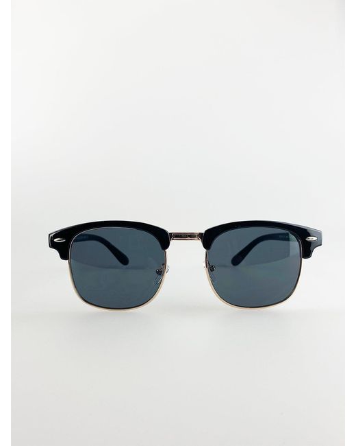 SVNX Blue Clubmaster Sunglasses With Lenses for men