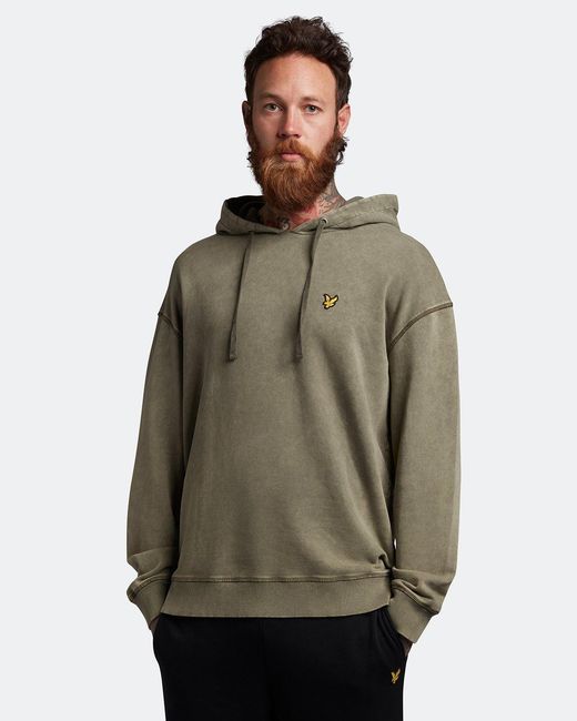Lyle & Scott Green Washed Hoodie for men