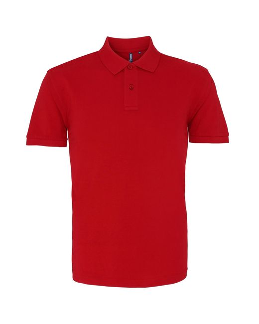 Asquith & Fox Red Plain Short Sleeve Polo Shirt (Cardinal) for men