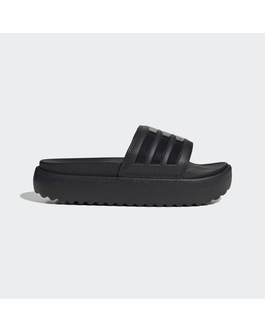 adidas Originals Adilette Platform Slides in Black for Men Lyst UK