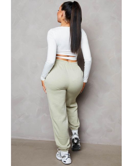Femme Luxe Gray High Waisted Shirred Drawstring Pocket Detail Cuffed Joggers