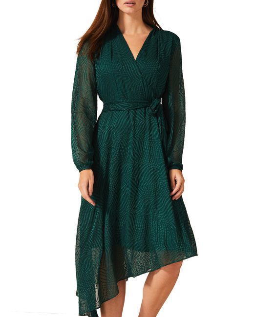 Phase Eight Green Jenifer Clipped Jacquard Dress