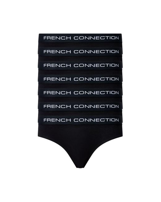 French Connection Black 7 Pack Cotton Ladies Briefs