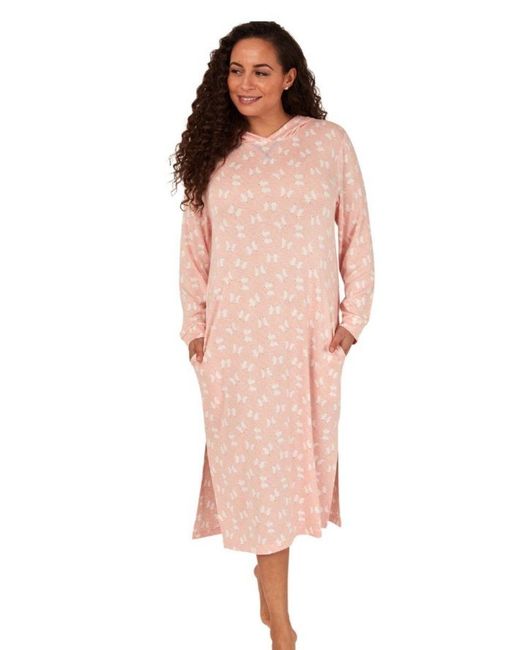 Marlon Pink Penguin Print Hooded Lounge Dress
