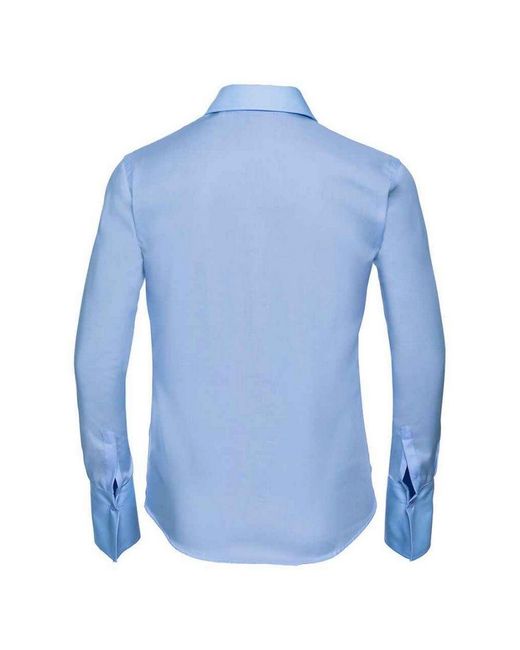 Russell Blue Collection /Ladies Ultimate Non-Iron Long-Sleeved Shirt (Bright Sky)